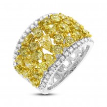0.40ct White & 3.02ct Fancy Color 14k Two-tone Gold Diamond Ring