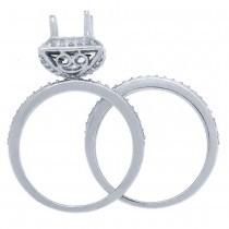 0.48ct 14k White Gold Diamond Semi-mount Ring 2-pc