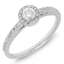 0.45ct 14k White Gold Round Brilliant Diamond Engagement Ring