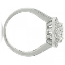 3.00ct Round Brilliant Center and 1.03ct Side 18k White Gold EGL Certified Diamond Engagment Ring