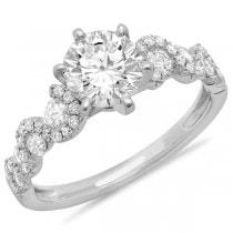 1.61ct 18k White Gold GIA Certified Round Brilliant Diamond Engagment Ring