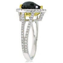 2.59ct 14k Two-tone Gold Pear Shape Black Diamond Ring
