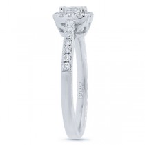 0.50ct Radiant Cut Center and 0.31ct Side 14k White Gold Diamond Engagement Ring