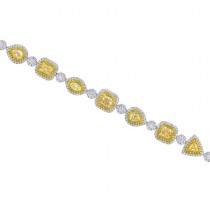 11.50ct Centers and 4.55ct Side 18k Two-tone Gold Natural Yellow Diamond Bracelet