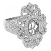 2.72ct 18k White Gold Diamond Semi-mount Ring