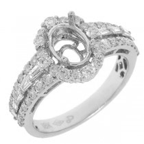1.04ct 18k White Gold Diamond Semi-mount Ring