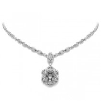 2.78ct 18k White Gold Diamond Semi-mount Necklace