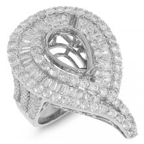 4.30ct 18k White Gold Diamond Semi-mount Ring