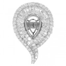 4.30ct 18k White Gold Diamond Semi-mount Ring