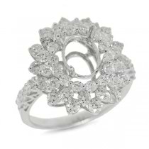 2.08ct 18k White Gold Diamond Semi-mount Ring