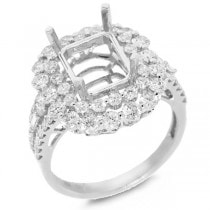 1.79ct 18k White Gold Diamond Semi-mount Ring