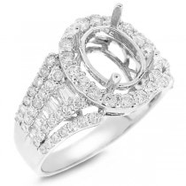 1.37ct 18k White Gold Diamond Semi-mount Ring