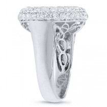 3.11ct 18k White Gold Diamond Pave Lady's Ring