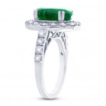 1.72ct Diamond & 4.71ct Emerald 18k White Gold GIA Certified Ring