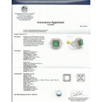 1.08ct Diamond & 2.00ct Emerald 18k Two-tone Gold Ring
