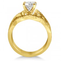Intertwined Diamond Engagement Ring Setting 14K Yellow Gold 0.36ct
