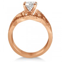 Intertwined Diamond Engagement Ring Setting 18K Rose Gold 0.36ct