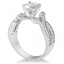 Intertwined Diamond Engagement Ring Setting 18K White Gold 0.36ct