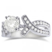 Intertwined Diamond Engagement Ring Setting Platinum 0.36ct