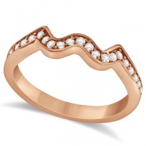 Intertwined Diamond Engagement Ring Bridal Set 14k Rose Gold 0.59ctw