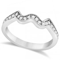 Intertwined Diamond Engagement Ring Bridal Set 18k White Gold 0.59ctw