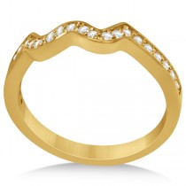 Intertwined Diamond Engagement Ring Bridal Set 18k Yellow Gold 0.59ctw