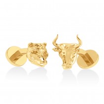 Bull and Bear Cufflinks 14k Yellow Gold