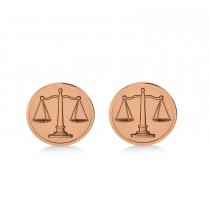 Scales of Justice Cuff Links 14k Rose Gold