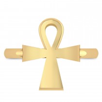 Custom-Made Ankh Egyptian Cross Ring 14K Yellow Gold