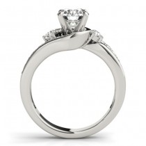 Custom-Made Swirl Design Diamond Engagement Ring Setting Platinum 0.38ct