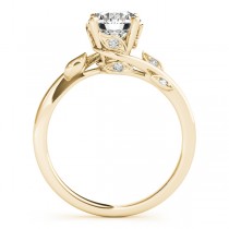 Custom-Made Bypass Floral Lab Grown Blue Sapphires Engagement Ring 18k Yellow Gold (0.10ct)