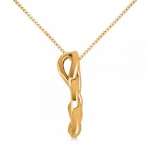 Custom-Made Triangular Irish Trinity Celtic Knot Pendant Necklace No Chain 14k Yellow Gold