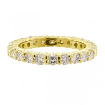 Custom-Made Custom-Made Diamond Eternity Ring Wedding Band with single Aquamarine 14k Yellow Gold (1.07ctw)