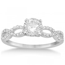 Custom-Made Twisted White and Black Diamond Engagement Ring w/ Marquise Aquamarine 14K White Gold (0.71ct)