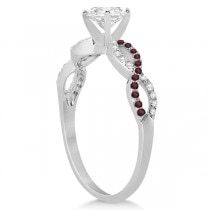Custom-Made Infinity Amethyst & Garnet Gemstone Engagement Ring Platinum (0.21ct)