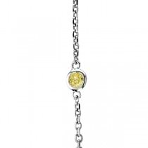 Custom-Made Fancy Yellow Canary Diamonds by The Yard Necklace 14k White Gold (0.50ct) 17