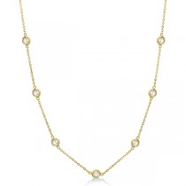 Custom-Made Diamond Station Necklace Bezel-Set 14K Yellow Gold (0.25ct)