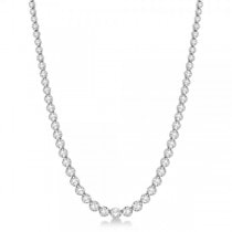 Custom-Made Eternity Diamond And Black Diamond Tennis Necklace 14k White Gold (10.35ct)