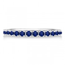 Custom-Made Blue Sapphire and Emerald Eternity Band Wedding Ring 14K White Gold (0.50ct)