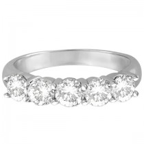 Custom-Made Five Stone Diamond Ring Anniversary Band 14k White Gold (0.75cw)