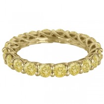 Custom-Made Fancy Yellow Canary Diamond Eternity Ring Band 14k Yellow Gold (5.00ct)