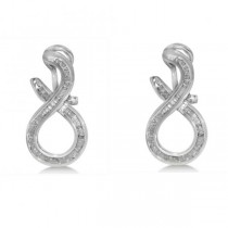 Diamond Accented Twist Earrings in 14k White Gold (0.75ct)