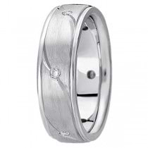 Men's Burnished Diamond Wedding Ring in Platinum (0.18 ctw)