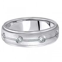 Diamond Wedding Ring in 14k White Gold for Men (0.40 ctw)