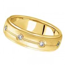 Diamond Wedding Ring in 14k Yellow Gold for Men (0.40 ctw)
