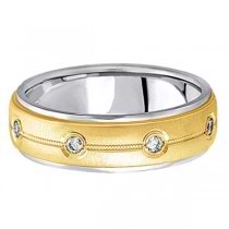 Diamond Wedding Ring in Two Tone 18k Gold for Men (0.40 ctw)
