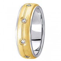 Diamond Wedding Ring in Two Tone 18k Gold for Men (0.40 ctw)
