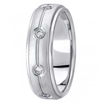 Diamond Wedding Ring in 18k White Gold for Men (0.40 ctw)