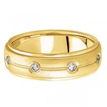 Diamond Wedding Ring in 18k Yellow Gold for Men (0.40 ctw)