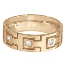 Princess Cut Eternity Diamond Ring for Men 18k Rose Gold (0.50ct)